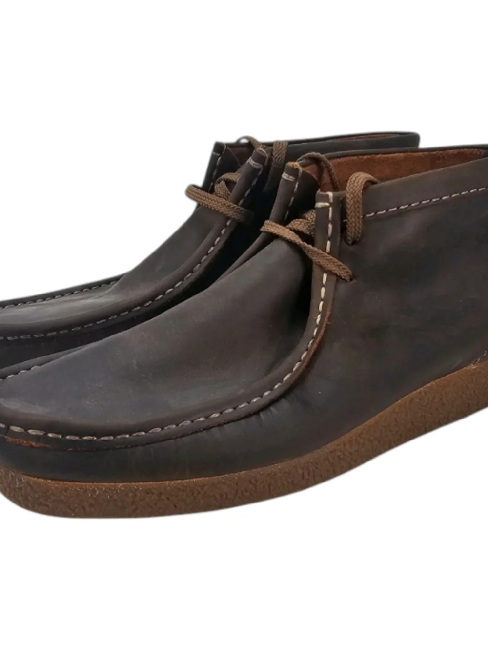 Clarks Men's Shacre Chukka DistressedBoot Beeswax Leather Wallabees Brown Size 8